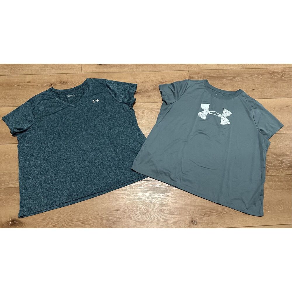 Women's Under Armour Lot of 2 Tee Shirts Teal Size 2X EUC!